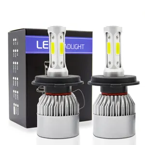 LED רכב אורות S6 H7 LED פנסים נורות H4 LED H11 H13 9005 9006 9004 9007 12V COB אוטומטי מנורות S2 H7 LED פנסי 50000 שעות