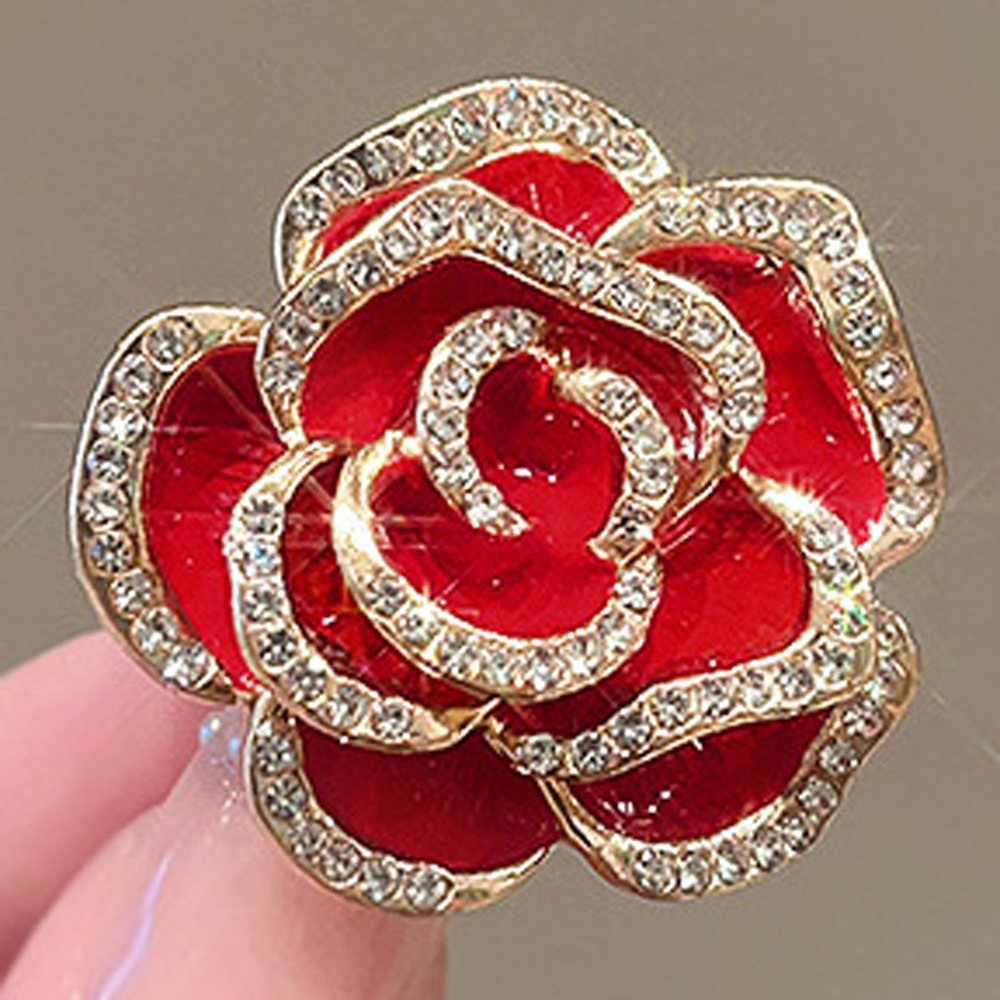 003 Camellia Brooch - Red 3.5x3.5cm/17.5g