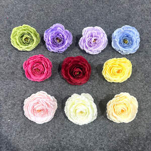 Fleur artificielle en soie en forme de tête de lotus goutte de rosée, pour décorations de mariage DIY, couronnes et ornements, 8 couleurs, moulage par injection - Product Image 2
