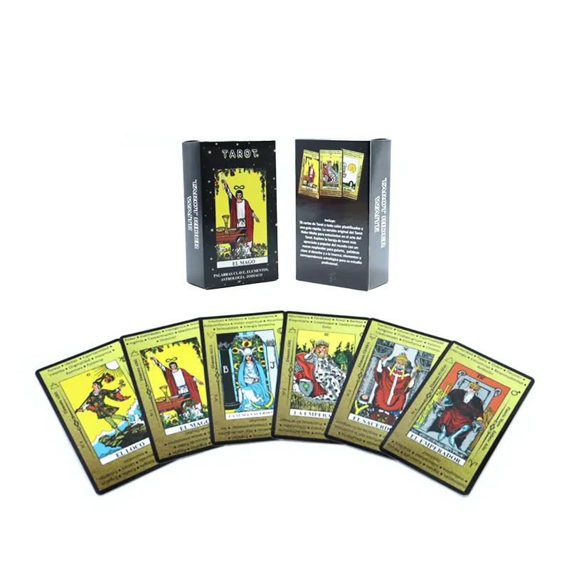 Jeu de cartes de jeux personnalisé Cartes de tarot avec impression de guide Jeu de cartes de tarot personnalisé avec fabrication de boîtes tuck