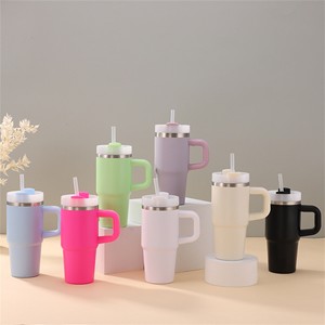 14ออนซ์เด็กฉนวนสูญญากาศที่มีมือจับและหลอดถ้วยขนาดเล็กสำหรับเด็กเดินทางและงานปาร์ตี้โลโก้ที่กำหนดเอง - Product Image 1