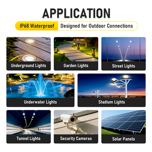 موصل مقاوم للماء IP68 ثلاثي الأقطاب ذكر وأنثى سريع التوصيل مع نايلون مقاوم للأشعة فوق البنفسجية لأنظمة الري والزراعة - Product Image 5