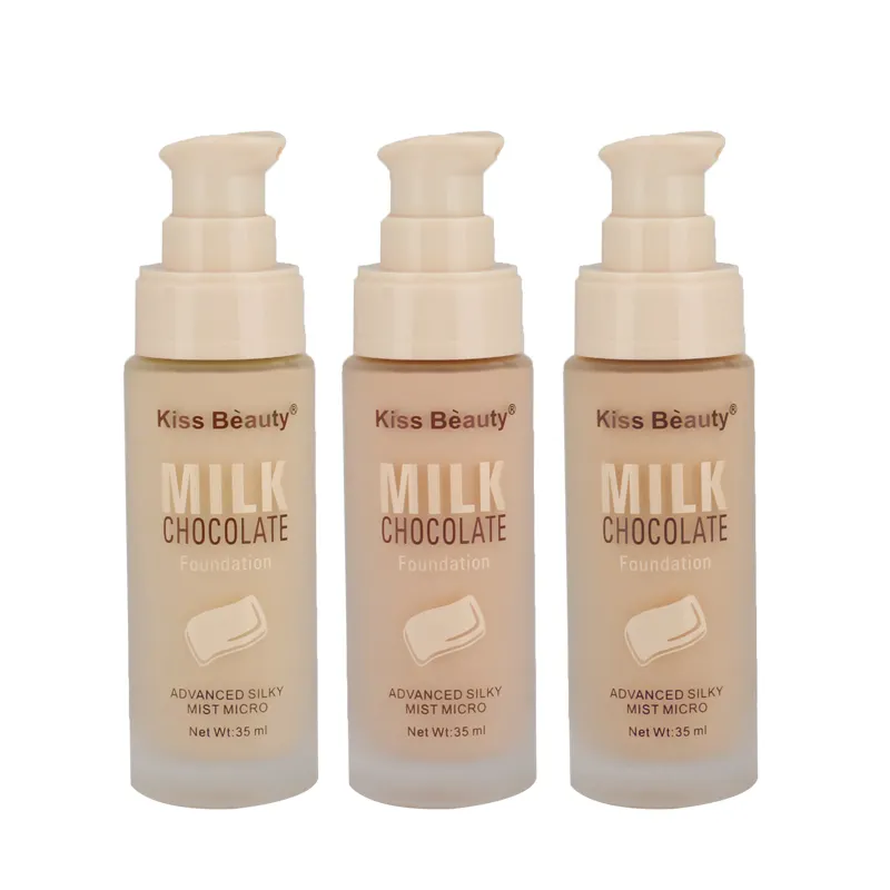 Private Label Best Full Coverage Silky Mist Foundation Oil Free Foundation Long Lasting Water resistant Chocolate Foundation