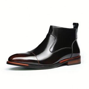 Mocasines Británicos Penny Loafers para Hombre, de Cuero Genuino, Punta Cuadrada, Sin Cordones, Zapatos Formales de Negocios, Estilo Casual Británico de Verano - Product Image 2
