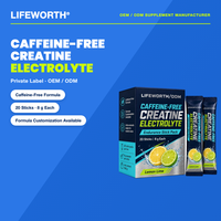 LIFEWORTH Poudre d'électrolytes sans caféine au citron et au lime, en sachets, 20 bâtonnets, soutien énergétique sportif, 8 g, 160 g