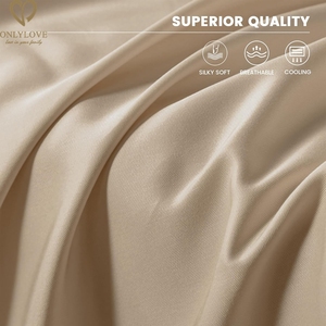 Bedsure Sang Trọng Làm Mát 100% Tre Đồng Bằng Rắn 300tc 4-Mảnh Đầy Đủ Bộ Khăn Trải Giường Với <span class=keywords><strong>18</strong></span>-<span class=keywords><strong>Inch</strong></span> Sâu Túi Cho Khách Sạn & Nhà - Product Image 4