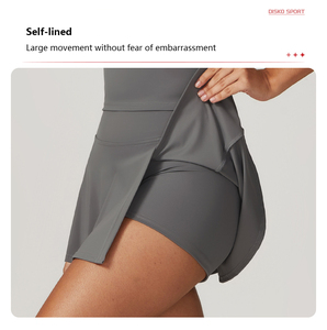 XW-DBQ8819 vente en gros de vêtements de sport <span class=keywords><strong>jupe</strong></span> de tennis à ourlet fendu sur le côté <span class=keywords><strong>jupe</strong></span> de golf <span class=keywords><strong>jupe</strong></span> courte auto-doublée taille haute - Product Image 2