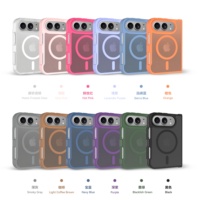 Étui Duo pour iPhone en PC TPU mat bleu ciel avec protection d'écran en verre trempé HD et cordon de téléphone en nylon OEM