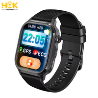 Montre connectée avec assistant vocal IA, GPS, suivi d'activité physique, écran AMOLED, design carré, bouton SOS, écran tactile, compatible Android, autonomie de 5 à 10 jours