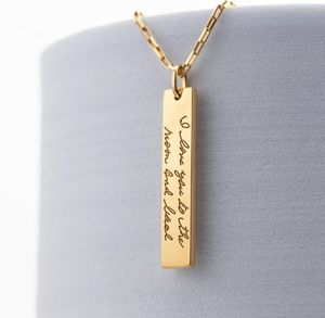 Collana con Ciondolo Personalizzato in Acciaio Inossidabile Placcato Oro 18K, Incisione Logo <span class=keywords><strong>Nome</strong></span> Data, Collana Rotonda o Rettangolare per Coppie e Amicizia - Product Image 4