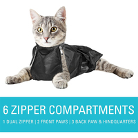 Sac de contention pour toilettage de chat, imperméable, à ouverture facile, avec doublure en maille, pour le bain et l'extérieur, en polyester