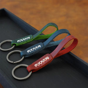 Làm bằng tay vòng chìa khóa da chính hãng Fob chủ Crazy Horse tay làm móc khóa - Product Image 5