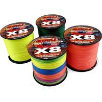Ligne de pêche tressée X8 brins en fibre de carbone japonaise, super résistante, PE, verte, colorée, lisse, forte puissance de traction, 500m 1000m