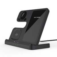 Chargeur sans fil trois en un 15W Charge rapide pour montres téléphones mobiles et écouteurs avec support de charge sans fil