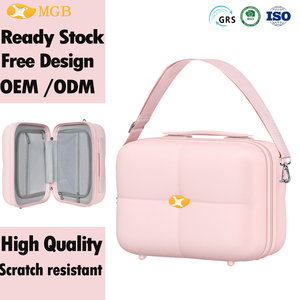 MGB Portable Hard Shell Cosmetic Travel Case Small Travel Hand Luggage with Elastic <strong>Band</strong> Mini Carrying Makeup Case <strong>Suitcase</strong> - Product Image 2