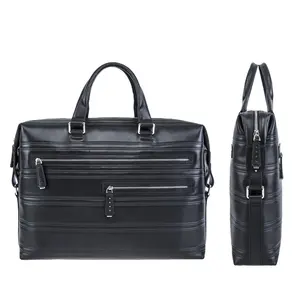 Hot sale briefcase genuine real leather top quality men's business briefcases