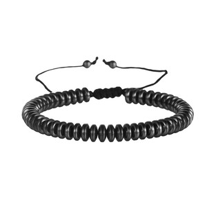 Pulsera Trenzada de Cuentas de Hematita Negra Geométrica Creativa Plana para Pérdida de Peso con Cristal Sanador y Piedra Preciosa Natural Hecha a Medida - Product Image 6