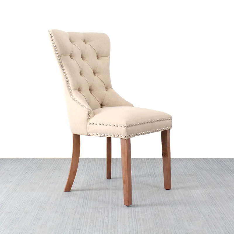 Chingxin Custom Fabric Wingback Dining Chairs Modern Luxury Button Tufted Armless Dining Room Chair