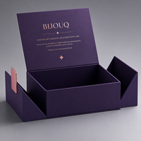 Boîte Cadeau Rigide Personnalisée de Luxe en Papier Écologique Violet avec Fermeture Magnétique, Revêtement UV, Logo Estampé à Chaud, Recyclable pour Perruques et Vins Haut de Gamme