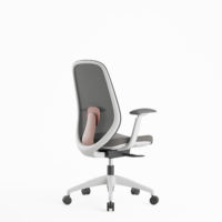 Silla de Oficina Ejecutiva Moderna KOHO, Blanca, Ergonómica, con Respaldo Medio de Malla, Altura Ajustable, para Oficina en Casa