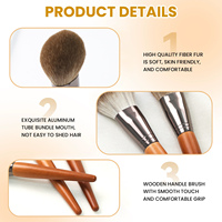 Luxuriöser Hochwertiger Ultra-weicher Fuchshaar-Pinsel mit Naturholzgriff, Langlebig und Verstärkt, Großer Make-up-Pinsel für Puder, Rouge und Bronzer