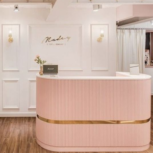 Tối giản hiện đại phòng khám Nhỏ Tiền mặt đăng ký bàn làm đẹp nhỏ màu hồng Salon quầy lễ tân cửa hàng Thu Ngân Quầy lễ tân - Product Image 5
