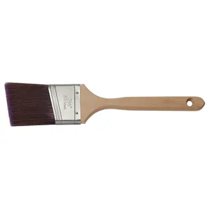 Factory Customize Paint Brush 100% Nylon Angle Sash Paint Brush Wooden Handle