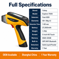 Analyseur de minerais portable XRF avec cartographie GPS et batterie de 27 000 mAh, détecteur rapide SDD de plus de 40 éléments, précision de laboratoire de 500K CPS en terrain