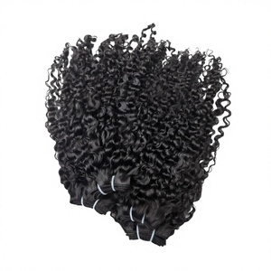 Extensions de cheveux vierges bouclés birmans marron chocolat, couleur populaire, haute qualité, avec mèches, tissage à la machine, double trame - Product Image 4