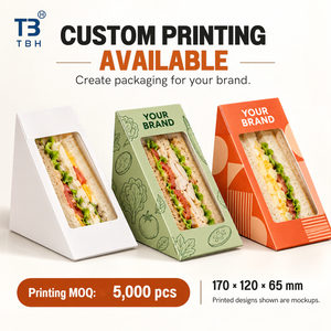 Boîte à sandwich triangulaire blanche avec fenêtre, conteneur alimentaire jetable pour café, bureau, cantine, buffet, support OEM ODM - Product Image 6