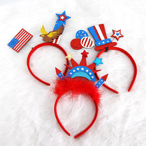 Diadema de estrella de cinco puntas con bandera americana, tocado de tela rojo, blanco y azul para decoraciones de fiesta del Día DE LA Independencia - Product Image 3