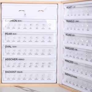แผนภูมิขนาดเพชรคิวบิกเซอร์โคเนียหลายรูปทรงแบบโปรวองซ์ ชุดตัวอย่างขนาดพลอย แผนภูมิขนาดเพชรขาว แบบจำลองขนาดพลอย - Product Image 2