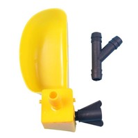 Bol à boire automatique pour oiseaux jaune Pegion Matériau PP Installation facile Nouvelle cage à caille Auge d'eau agricole