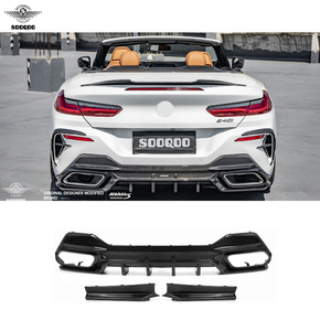 Diffusore Posteriore in Fibra di Carbonio Prepreg SOOQOO per <span class=keywords><strong>BMW</strong></span> <span class=keywords><strong>Serie</strong></span> <span class=keywords><strong>8</strong></span> G14 Coupé G15 Cabriolet 2020+ - Product Image 1