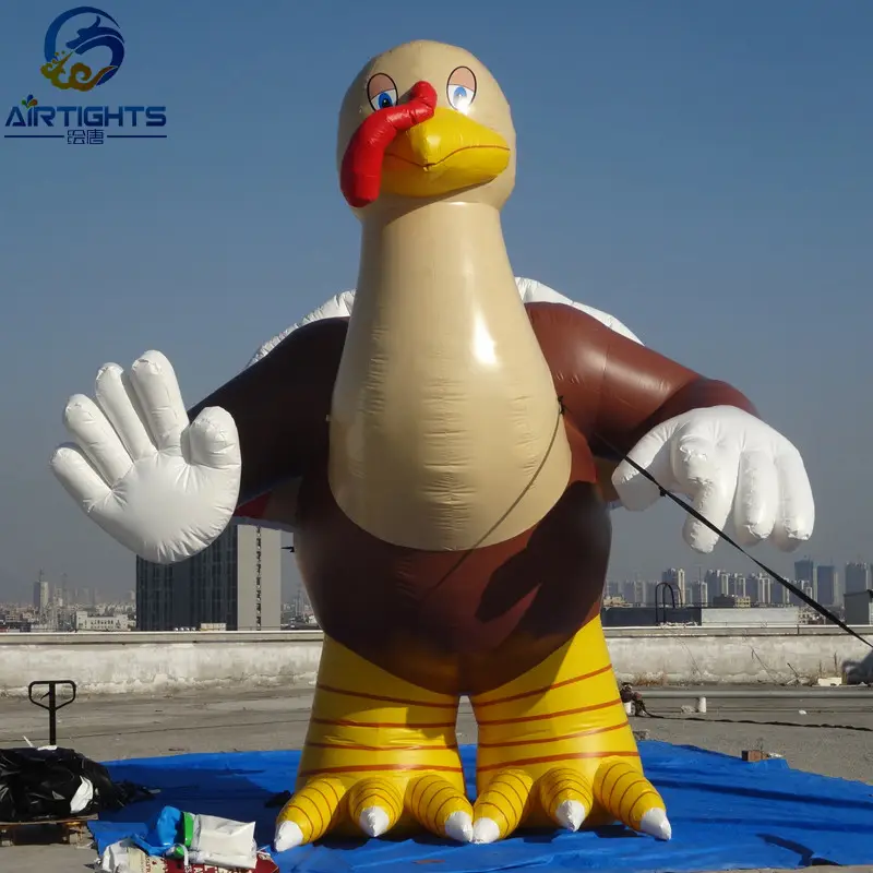 Lucht Geblazen Opblaasbare Thanksgiving Kalkoen Mascot Hoge Kwaliteit Thanksgiving Decoratie Turkije Ballon