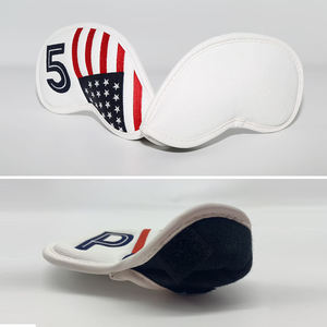 Nouvelle conception – Lot de 10 housses de tête de fer de golf en PU avec broderie drapeau américain - Product Image 3