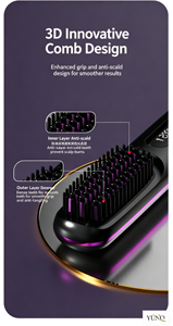 Plancha de pelo multifuncional portátil tipo peine caliente para el hogar, para alisar y rizar el cabello - Product Image 6