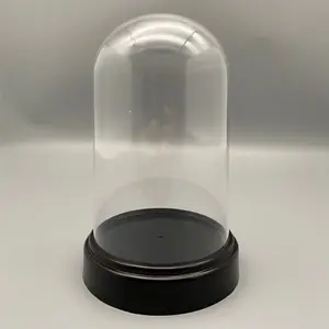 Çevre dostu şeffaf akrilik giydirin çan kavanoz Dome siyah plastik taban enjeksiyon kalıplı ABS & PS ev festivali dekorasyon için - Product Image 2