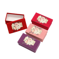 Evergreenwrap Ensemble de 3 boîtes cadeaux rectangulaires en flanelle avec nœud papillon sur le dessus et le dessous, boîte vide pour cadeaux d'anniversaire