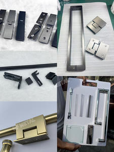 D & F 도매 프레임리스 강화 유리 샤워 도어 슬라이딩 샤워 인클로저 알루미늄 스테인레스 스틸 욕실 샤워 문 - Product Image 2