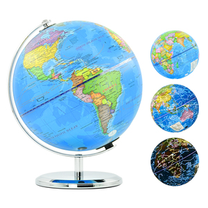 Mappa del mondo illuminata da 8 pollici con costellazione e globo rotante in PVC di plastica in metallo per educazione geografica del globo terrestre per la decorazione di home office - Product Image 3