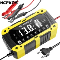 Chargeur de réparation d'impulsions NCFKOS 12V 24V 12A, chargeur de batterie de moto et de voiture LiFePO4, chargeur d'acide de plomb AGM Deep Cycle GEL EFB