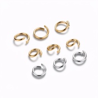 Anneaux de jonction en acier inoxydable plaqué or 18 carats véritable, 3-5 mm, pour la fabrication de bijoux, vente en gros, Ruikoo