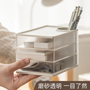 Transparent <b>Rotating</b> Stationery Storage Box 3 Layers Plastic <b>Desk</b> Organizer Shelf For Office Desktops - Product Image 5