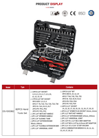Professionnel 82 pièces en acier inoxydable clé automatique ensemble de douilles marteau électrique boîte à outils en plastique dur mallette de rangement sac à outils de qualité