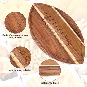 Plateau à fromage en bois d'acacia massif en forme d'olive, idéal pour les hôtels et les réceptions - Product Image 1