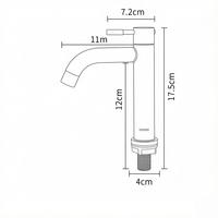 Robinet de lavabo moderne monotrou en acier inoxydable à capteur sans contact, haut, pour salle de bain, en céramique, directement du fabricant
