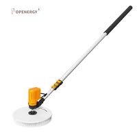 Machine de nettoyage de panneaux solaires à tête unique Topenergy, largeur de nettoyage de 32 cm, perche télescopique de 3,5 m à 7,5 m, nettoyage en nylon/aluminium