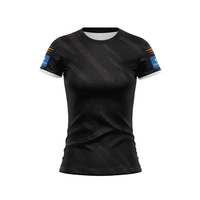 Camiseta Deportiva Ajustada de Manga Corta Color Granate para Mujer, Talla Grande, Estilo Queensland, Ropa Deportiva para Aficionadas al Fútbol