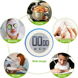 นาฬิกาจับเวลาครัวดิจิตอลแบบหน้าจอสัมผัสทรงกลม พร้อมไฟแบ็คไลท์ ตั้ง<span class=keywords><strong>เวลา</strong></span><span class=keywords><strong>ถอยหลัง</strong></span> 90 นาที แบบเงียบ สำหรับทำอาหาร เรียน หรือใช้ในห้องเรียน - Product Image 6